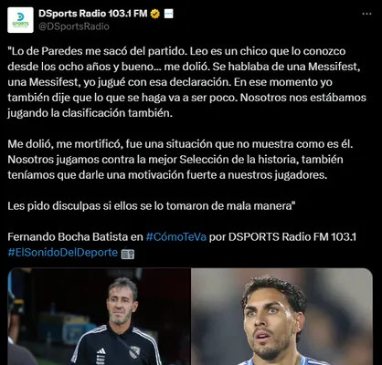 Batista habló de su cruce con Paredes. (Captura)