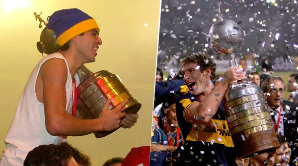 La notoria diferencia entre la base de la Copa Libertadores que alzó Román en 2001 y la que levantó Martín en 2007. Getty Images.