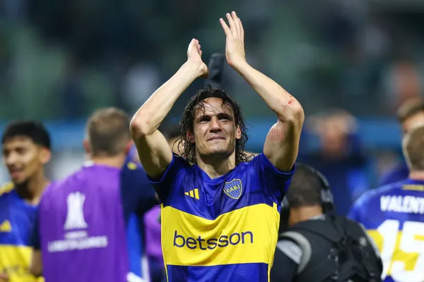 Edinson Cavani tras la clasificación a la final de al Copa Libertadores (Getty Images)