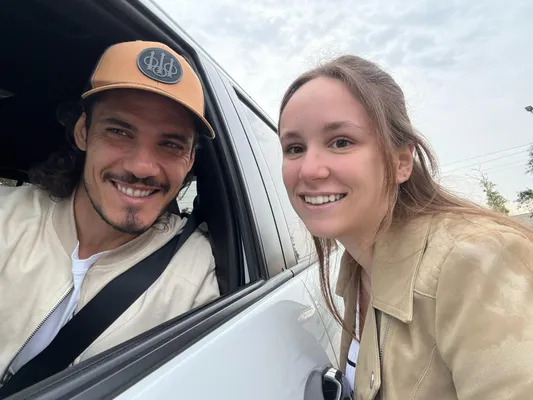 Hortense, junto a Cavani en Boca Predio.