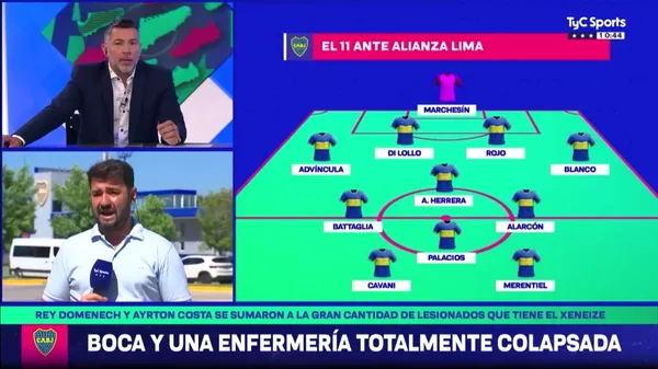 Boca podría jugar con enganche contra Alianza Lima. (TyC Sports)