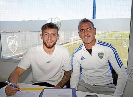 Rodríguez junto a Cascini, en Boca Predio