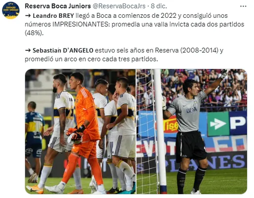 La comparación de Leandro Brey con Sebastián D´Angelo. (Captura)