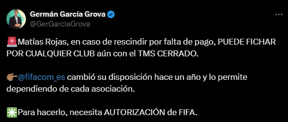 El motivo por el cuál Boca podría incorporar ahora a Rojas. (Captura)