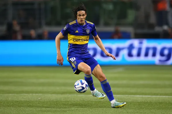 La imagen de Edinson Cavani en la vuelta de las semifinales de la Copa Libertadores contra Palmeiras. (Getty)