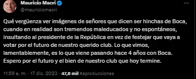 El expresidente se enojó por lo sucedido con Milei.