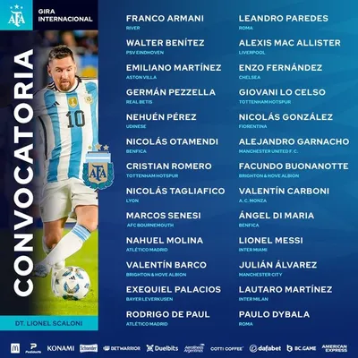 Los citados por Scaloni para la gira de la Selección Argentina.