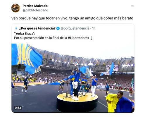Pablito Lescano se refirió a la actuación de Yerba Brava en el Maracaná.