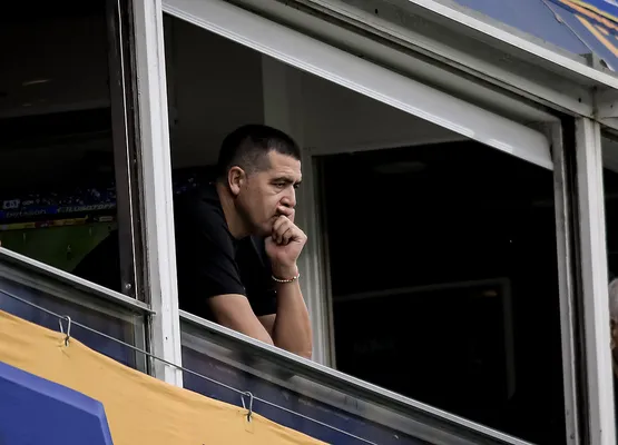 BUENOS AIRES, ARGENTINA - FEBRUARY 28: Juan Roman Riquelme, president of Boca Juniors looks on during a Torneo Apertura 2026 match between Boca Juniors and Gimnasia y Esgrima Mendoza at Estadio Alberto J. Armando on February 28, 2026 in Buenos Aires, Argentina. (Photo by Marcelo Endelli/Getty Images)
