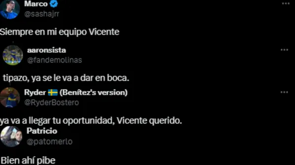 Los hinchas alentaron a Taborda en Twitter.