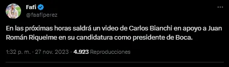 Habrá un video del Virrey apoyando la candidatura de Román.