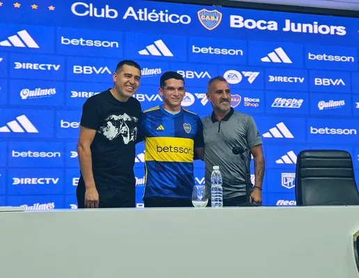 Lautaro Blanco en su presentación como jugador de Boca