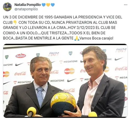 El tweet de Natalia Pompilio tras el discurso de Riquelme