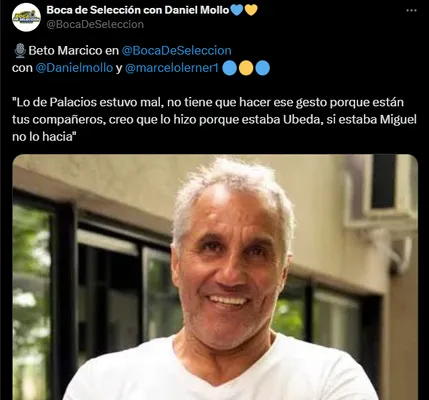 Márcico, fuerte contra Palacios. (Captura)