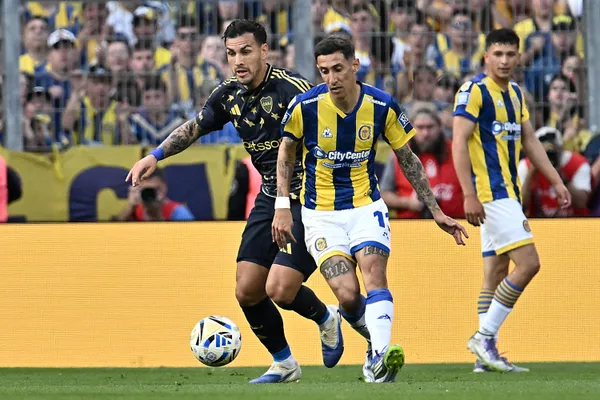 Leandro Paredes y Di María en Boca vs. Rosario Central (Getty Images)