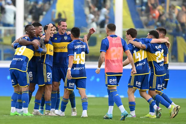 La celebración de Boca tras vencer a River. (Getty)
