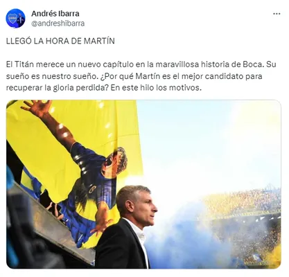 Andrés Ibarra justificó la elección de Martín Palermo como dt. (Captura)