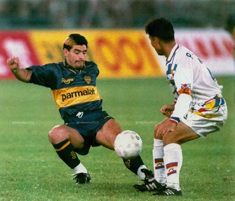 Maradona, en el Boca-Corea del Sur. 