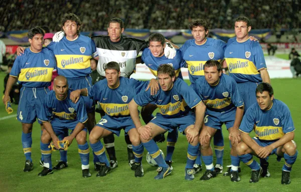 La mítica formación de Boca ante el Real Madrid. Campeones del mundo.