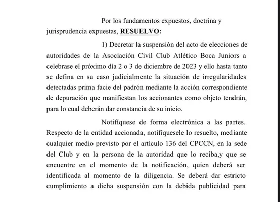 Suspendieron las elecciones en Boca.
