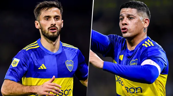 Marcelo Saracchi y Marcos Rojo en Boca