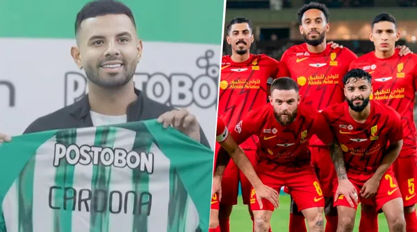 Edwin Cardona en Atlético Nacional y Nahitan Nandez en el Al-Qadsiah de Arabia Saudita (Twitter)