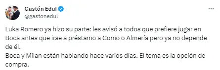 Luka Romero quiere jugar en Boca. (Captura)