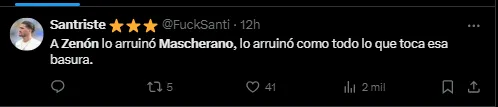 Los hinchas de Boca, contra Mascherano por el nivel de Zenón. 