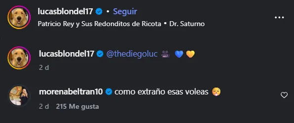El comentario de Morena Beltrán para Blondel. (Captura)