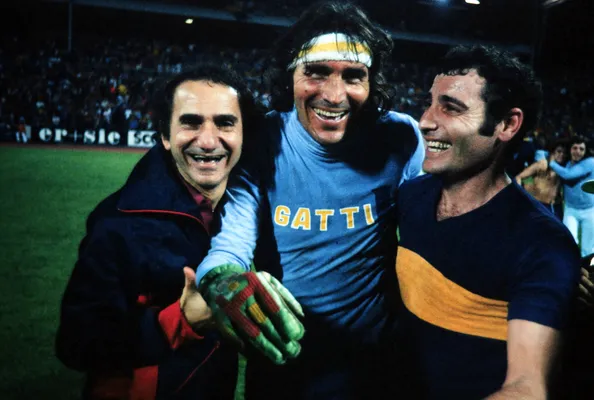 Hugo Gatti junto a Mastrangelo en la final de la Intercontinental 1978. (Imago)