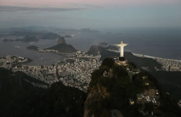 RIO DE JANEIRO, BRAZIL - JULY 31: An aerial view of the Christ the Redeemer statue as Rio prepares for the 2016 Summer Olympic Games on July 31, 2016 in Rio de Janeiro, Brazil. (Photo by Mario Tama/Getty Images)