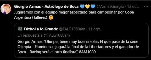 Otro aviso de Giorgio Armas.