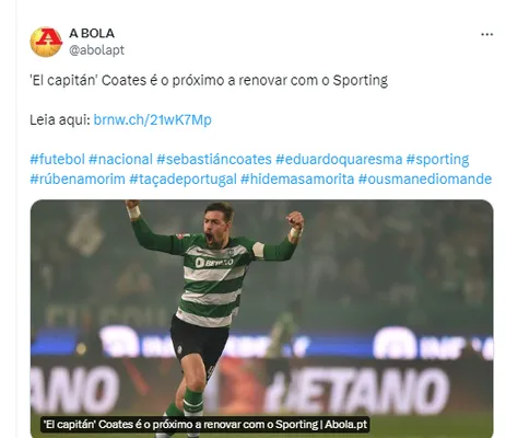 Coates renovará con Sporting. 