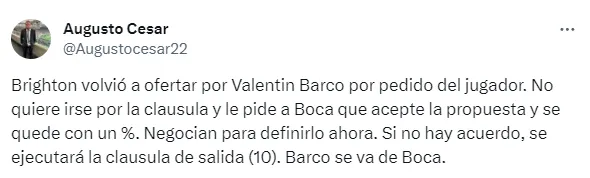 Barco se irá al Brighton. (Captura)