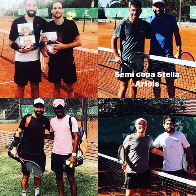 Franco Cángele, en varios torneos de tenis.