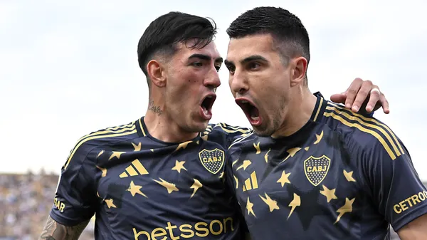 Di Lollo y Battaglia, los goleadores de Boca. (Getty)