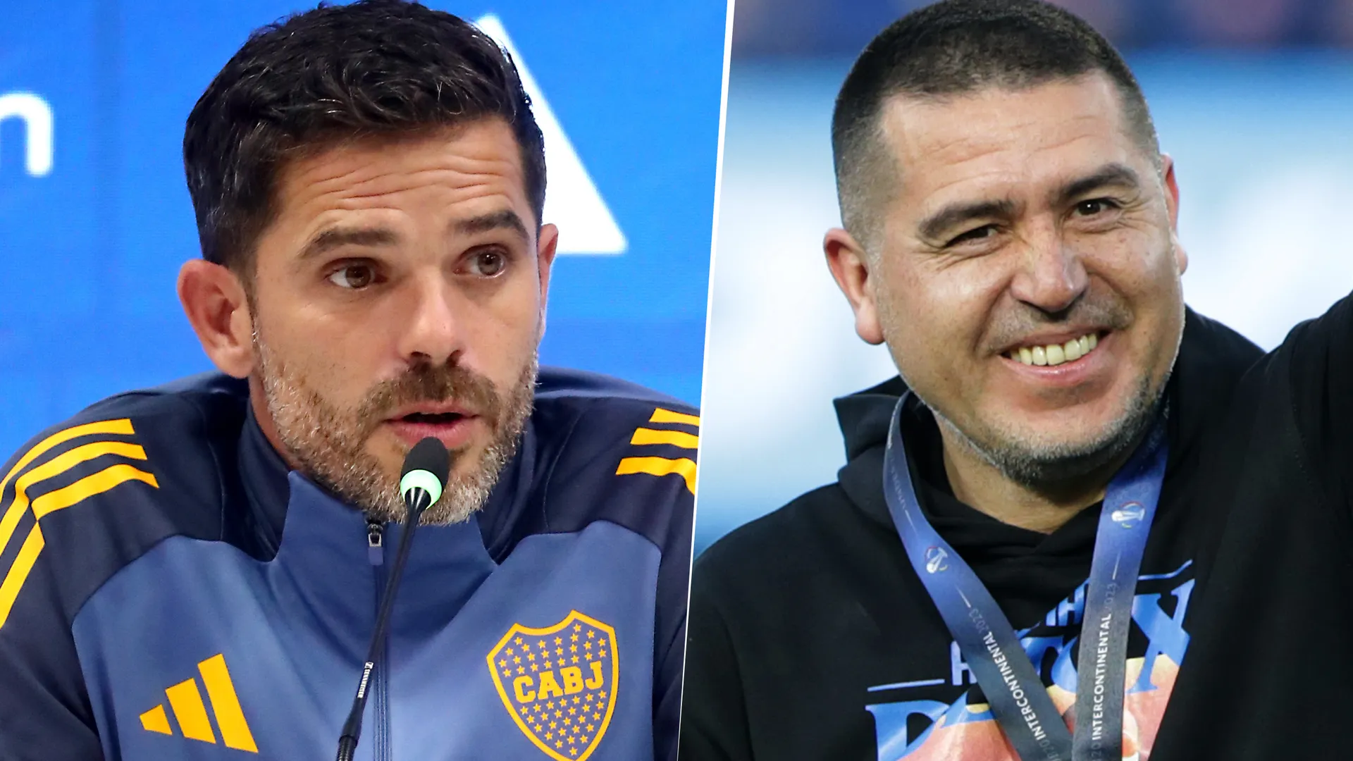 Fernando Gago y Juan Román Riquelme