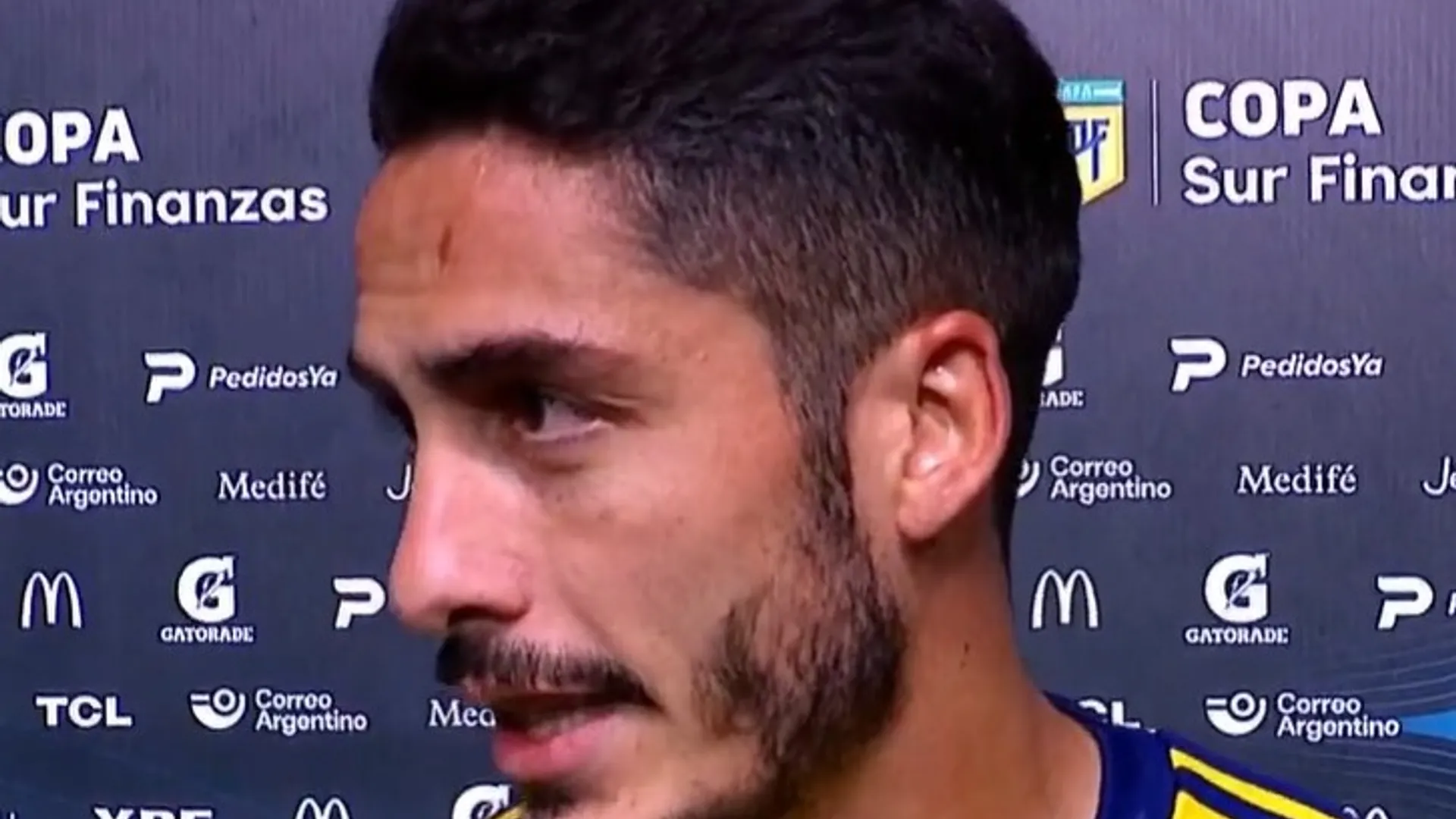 Nicolás Figal en el post partido de Boca vs. San lorenzo