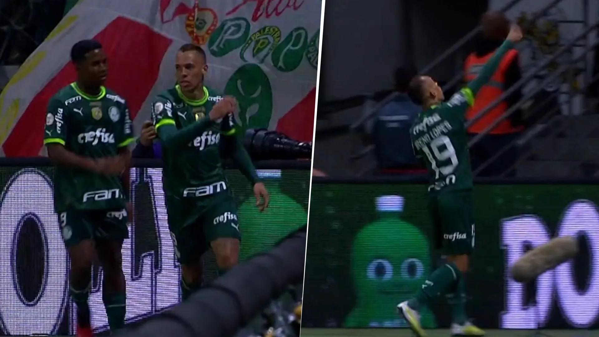 Breno Lopes contra la hinchada de Palmeiras
