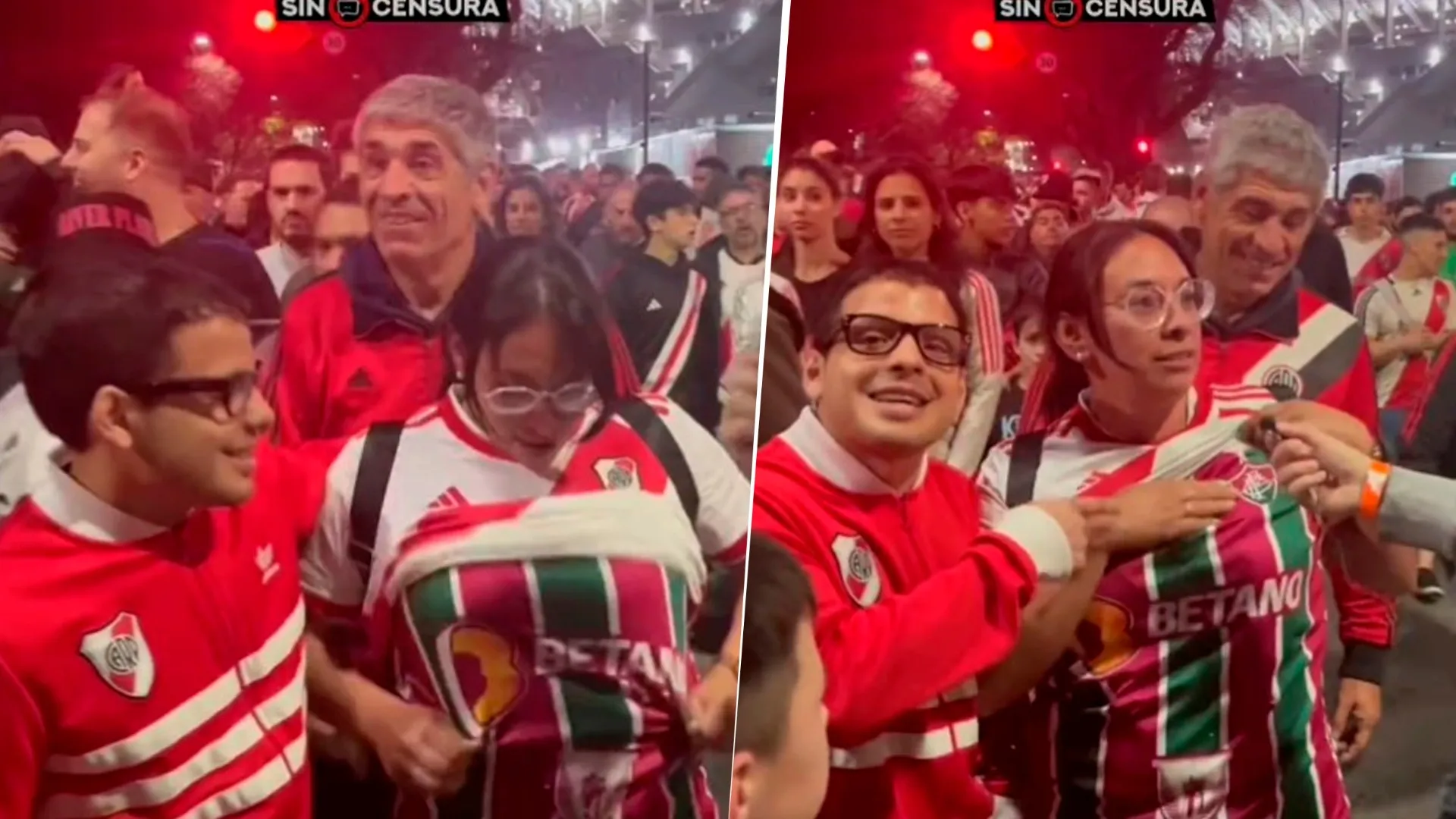 VIDEO | Qué chiquitos que son: hinchas de River fueron al Monumental con la camiseta de Fluminense