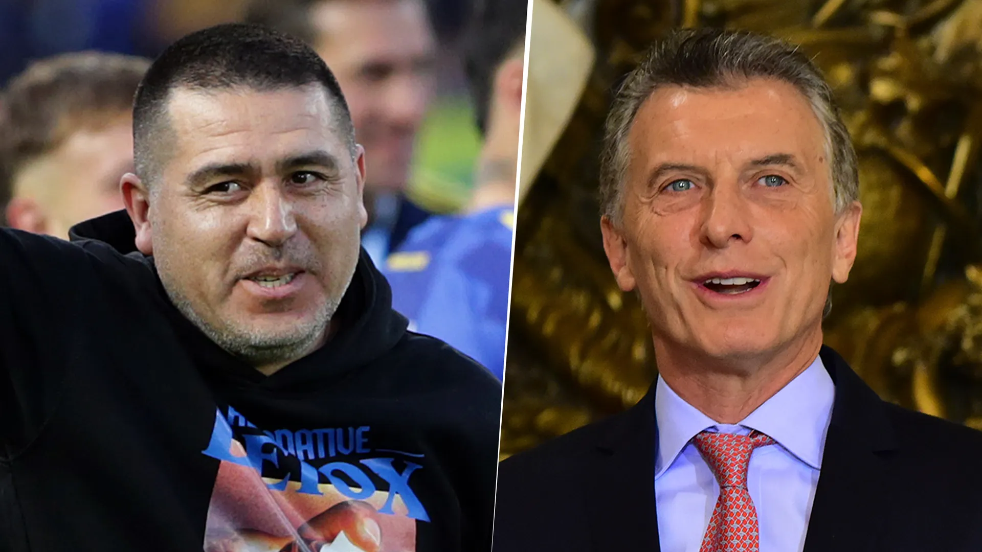 Juan Román Riquelme y Mauricio Macri