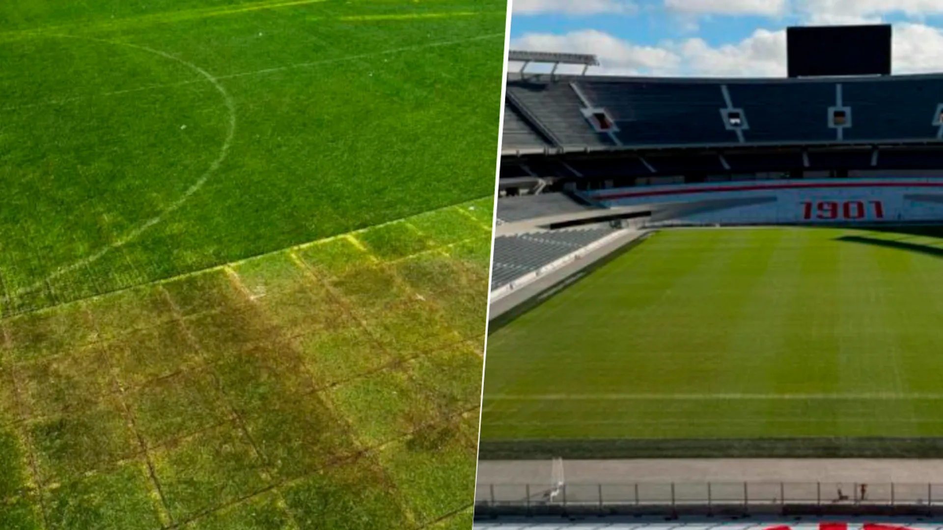 Un desastre: así está el campo de juego del Monumental, a dos días del Boca-River