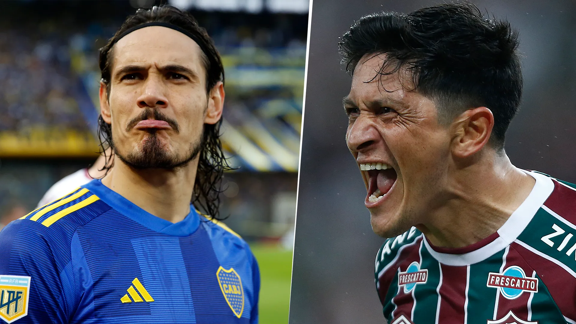 Edinson Cavani y Germán Cano