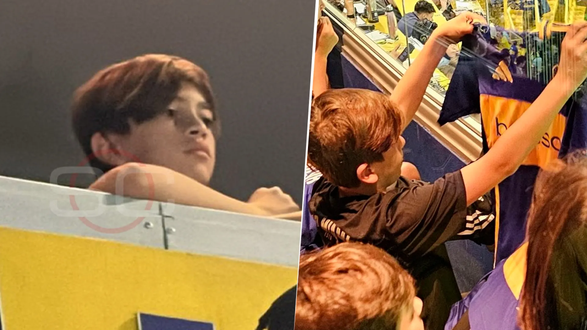 Hay foto: Thiago Messi se puso la camiseta de Boca en La Bombonera