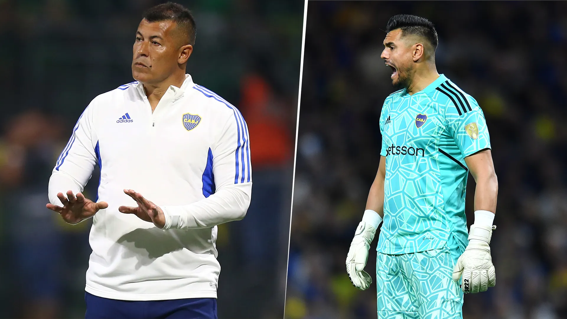 Sergio Romero y Jorge Almirón en Boca
