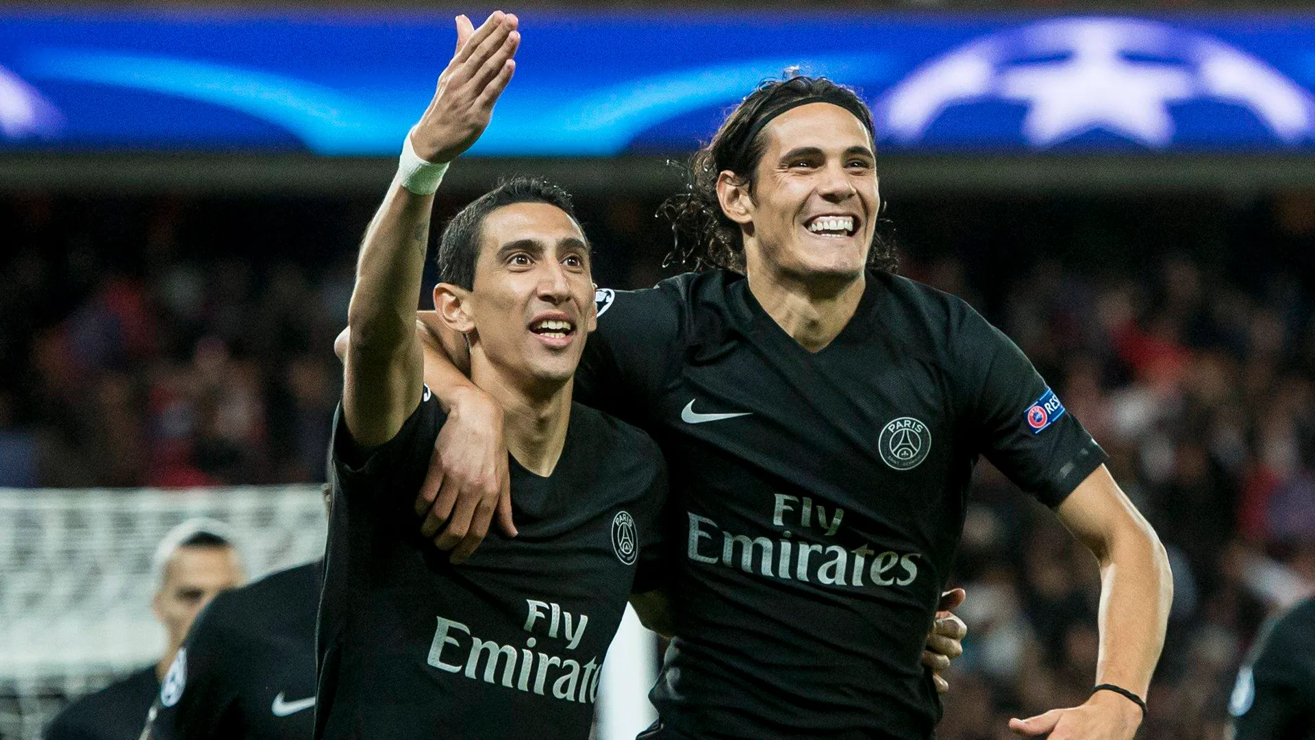 Edinson Cavani y Di María en el PSG