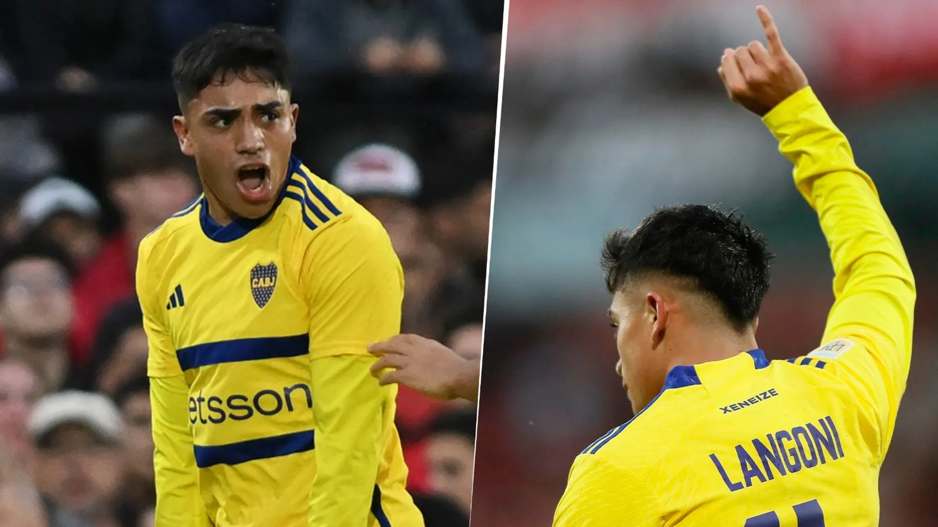 El festejo de Luca Langoni tras su gol en Boca vs. Newell´s