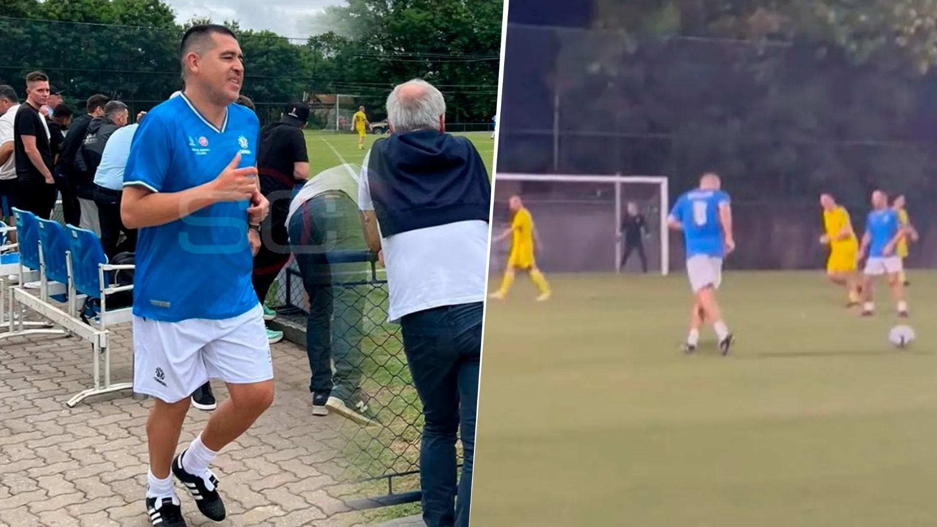 VIDEO | Riquelme volvió a una cancha de fútbol en la previa de la final de la Copa