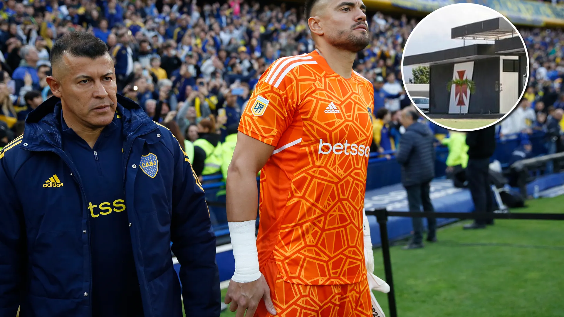 Sergio Romero y Jorge Almirón en Boca