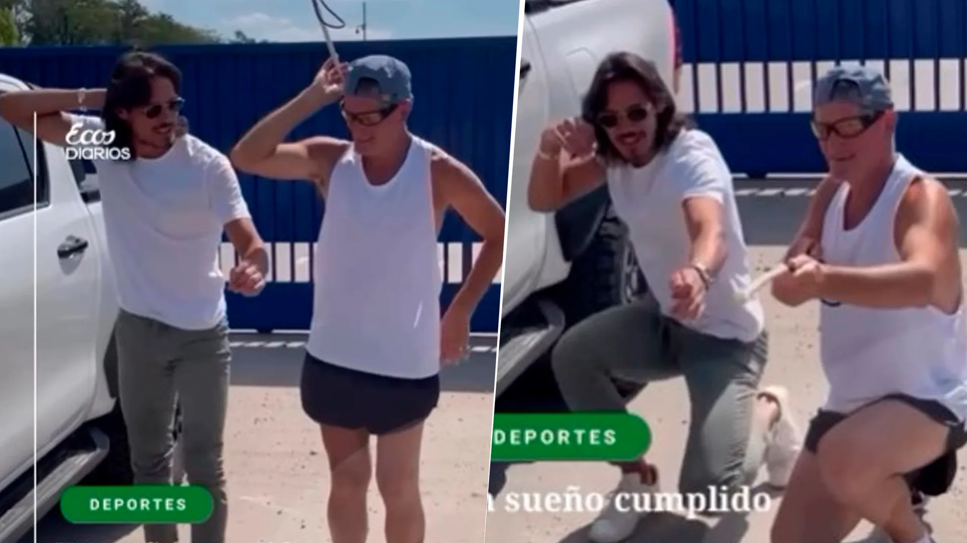 Enorme gesto: Cavani le enseñó a un hincha ciego cómo hacer el festejo de la flecha